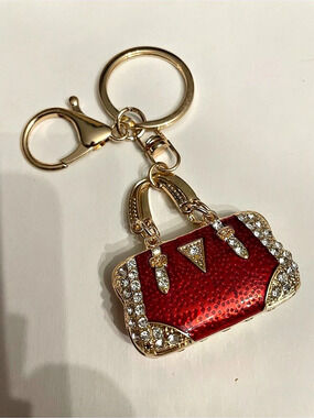 Red & Gold Handbag bag charm Keychain nwot